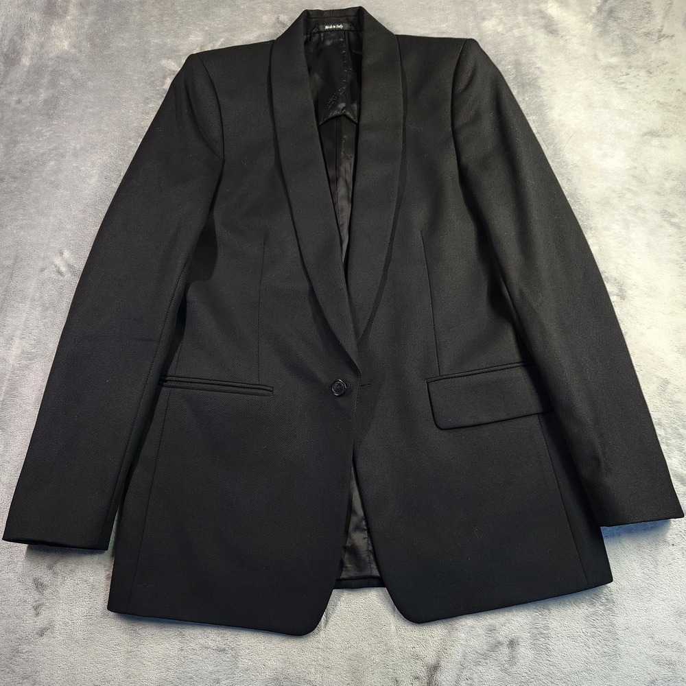 Maison Margiela Women's Black Shawl Collar Tuxedo Blazer Jacket Italy Size 42